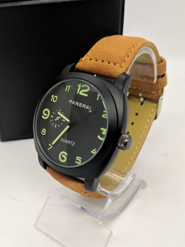 Relógio Panerai - Preto / Verde P/couro Marrom - Image 3